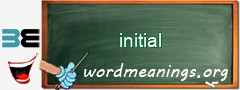 WordMeaning blackboard for initial